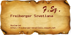 Freiberger Szvetlana névjegykártya